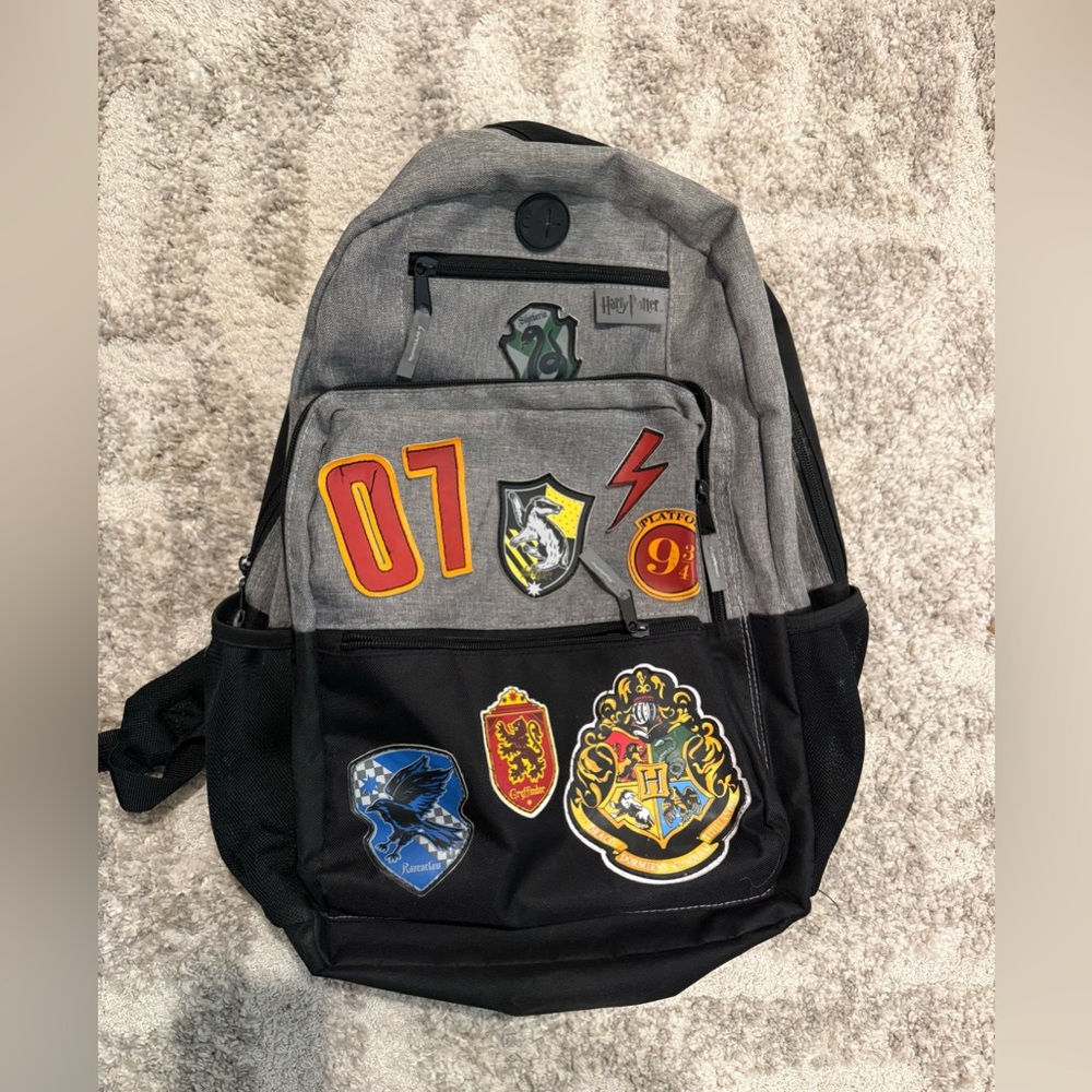 Harry Potter Hogwarts House Patches Multi-Compartment Backpack Griffindor Slyth